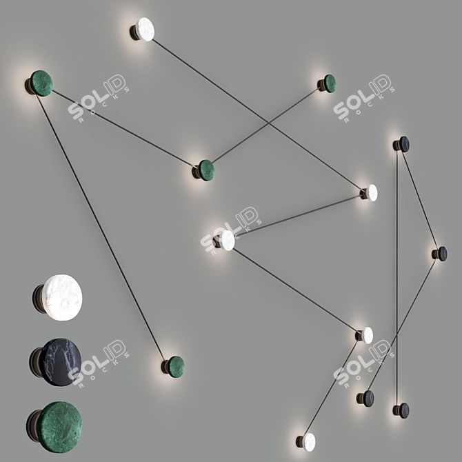 Sleek Chrome AZOU Candle Holder 3D model image 2