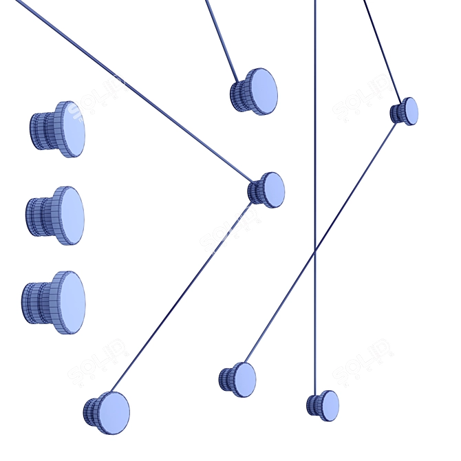 Sleek Chrome AZOU Candle Holder 3D model image 3