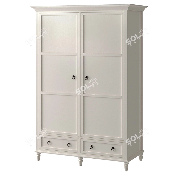 Vilton Double Wardrobe: Spacious and Stylish 3D model image 1