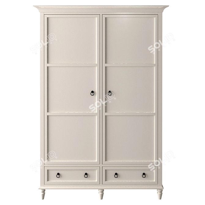 Vilton Double Wardrobe: Spacious and Stylish 3D model image 2