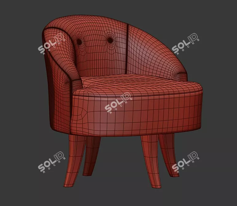 Sleek Swivel Accent Chair 3D model image 4