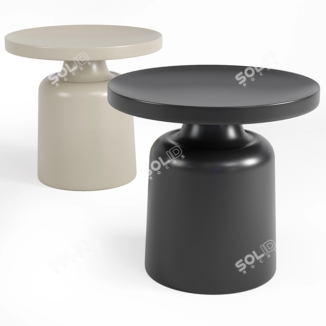 Modern Scandinavian Pedestal Side Table 3D model image 1
