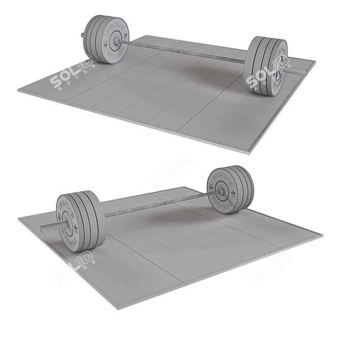 Rogue 3.0 Operator Bar: Ultimate Plate-Compatible Fitness Solution 3D model image 6