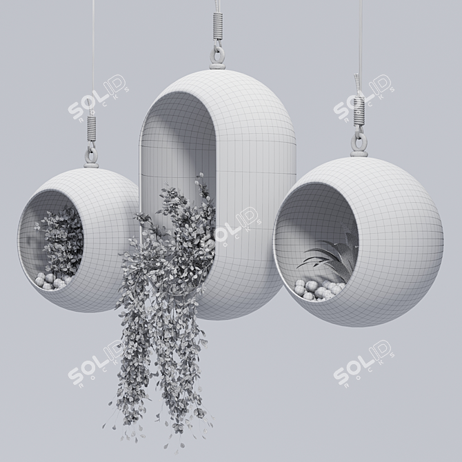 Modern Pendant Plant Decor 3D model image 4