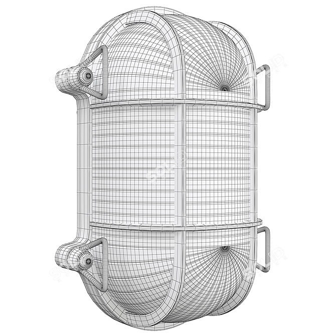 Seabeck Bulkhead Sconce: Oval Industrial Lighting 3D model image 2