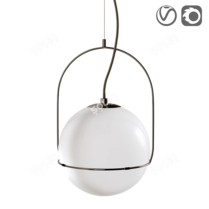 Lokborne Frosted Glass Chandelier - Exquisite Lighting Solution 3D model image 1
