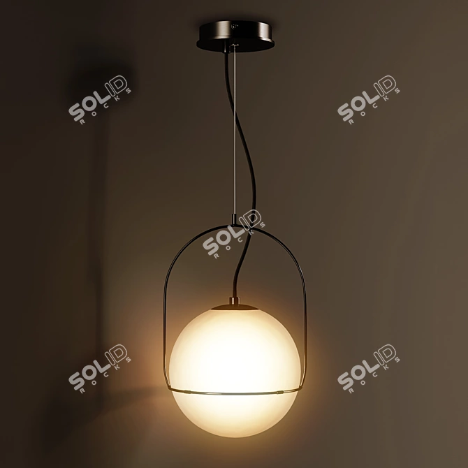 Lokborne Frosted Glass Chandelier - Exquisite Lighting Solution 3D model image 3