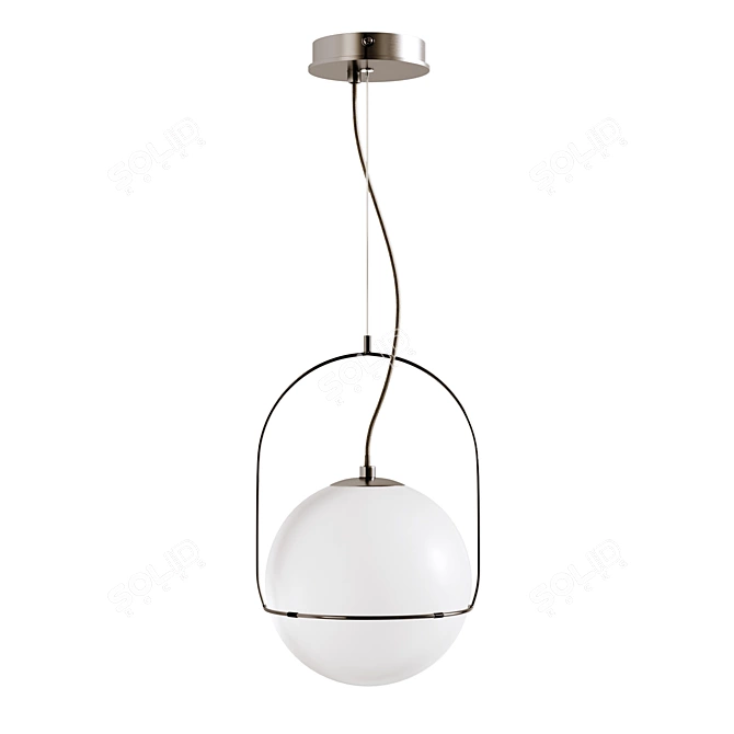 Lokborne Frosted Glass Chandelier - Exquisite Lighting Solution 3D model image 4