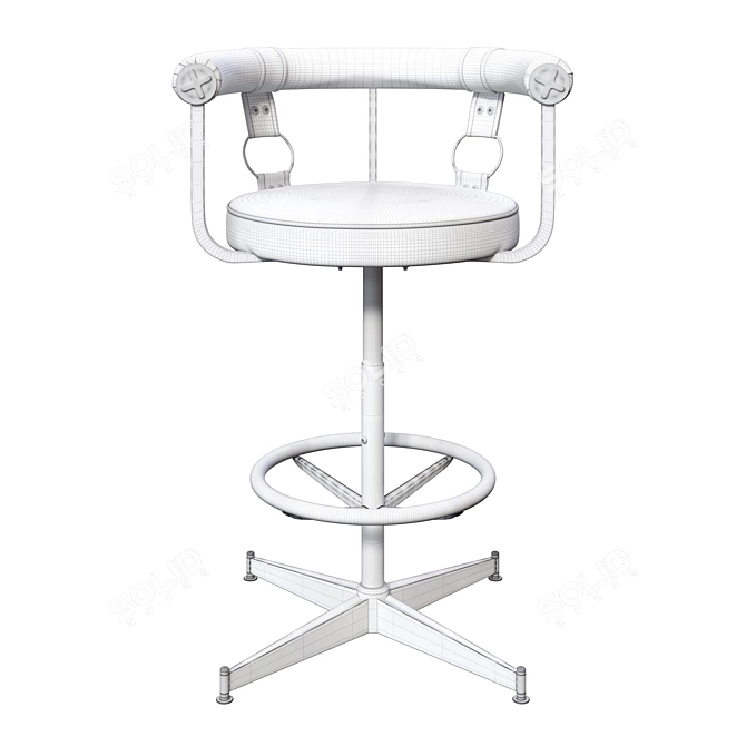 Elevate your space with Daystrom Leather Bar Stool 3D model image 5