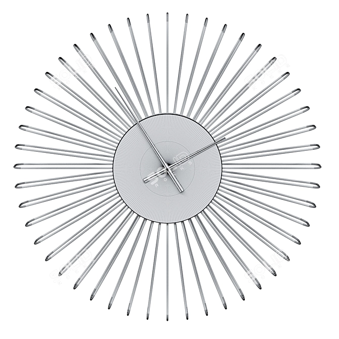 Modern Mesh Matte Black Wall Clock 3D model image 2