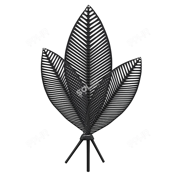 Black Metal Palm Leaf Wall Art 3D model image 1