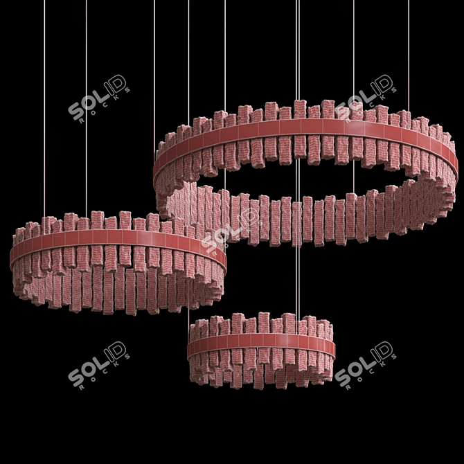 Triple Circle Phoenix Wall Decor 3D model image 3