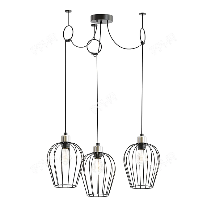 Modern Geometric Pendant Light 3D model image 1