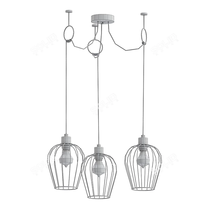 Modern Geometric Pendant Light 3D model image 2