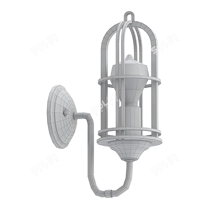 Industrial Chic Wall Sconce 3D model image 2