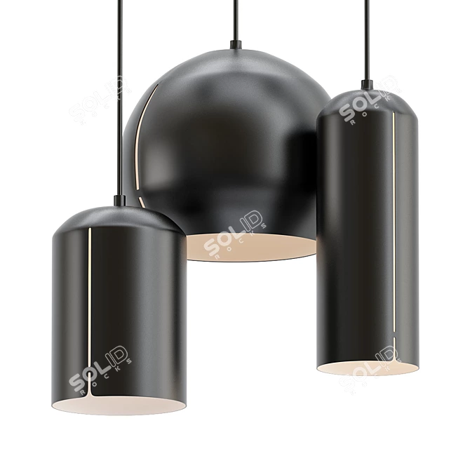 Elegant Noir Pendant Light 3D model image 1