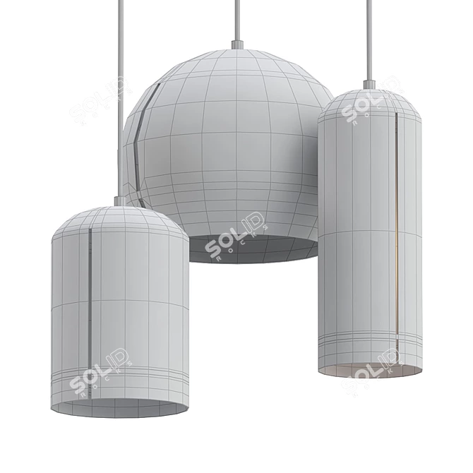 Elegant Noir Pendant Light 3D model image 2