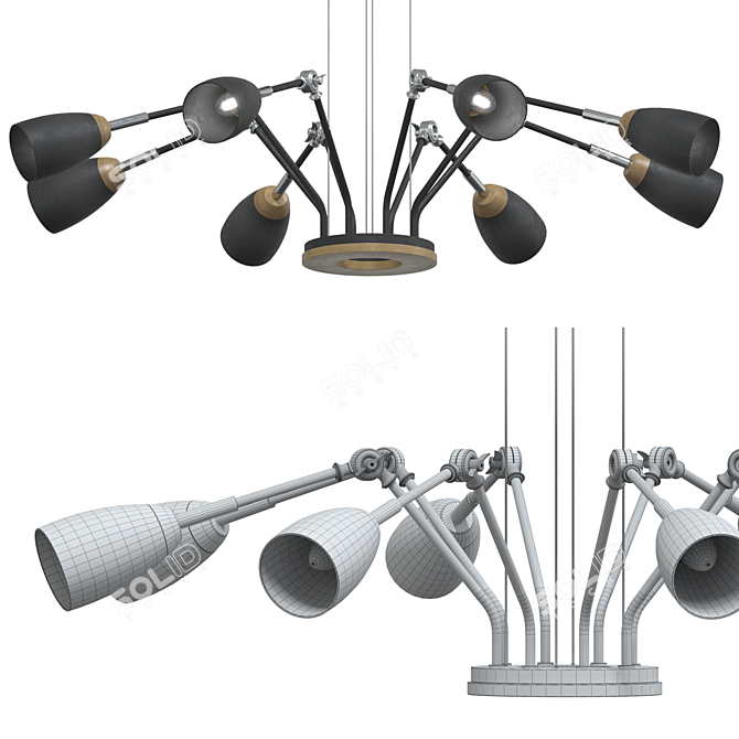 Elegant Lumen Lux Chandelier 3D model image 2