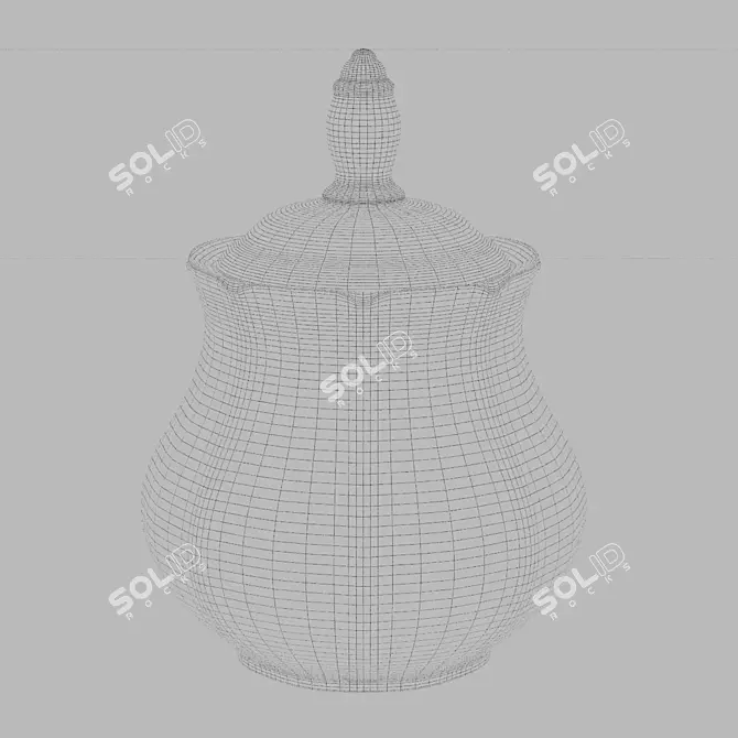 Glossy Sugar Bowl for PBR 3D model image 2