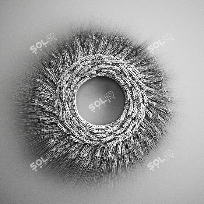 Wheat Spikelet Décor - Natural Wall Wreath 3D model image 6