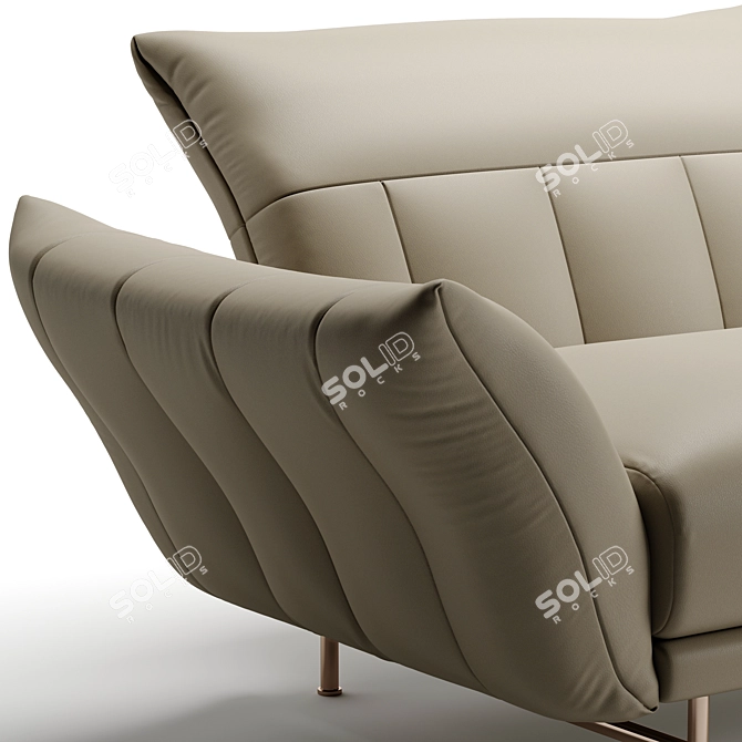 Stylish On Line Leather Sofa 3D model image 2