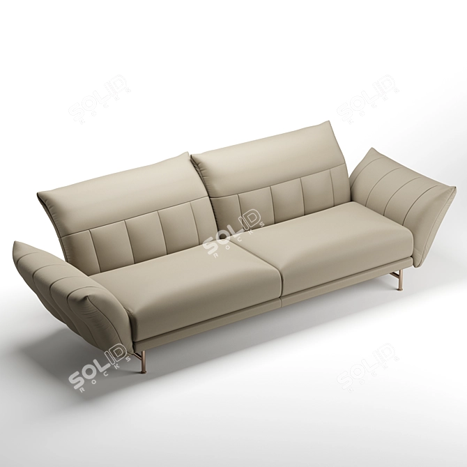 Stylish On Line Leather Sofa 3D model image 3