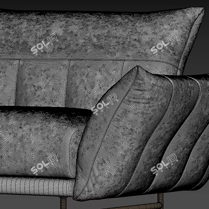 Stylish On Line Leather Sofa 3D model image 4