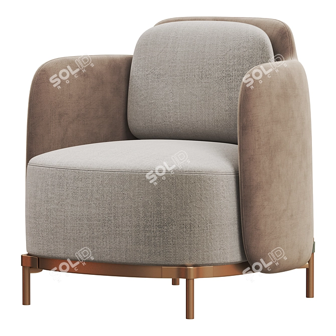 Elegant Minotti Tape Armchair 3D model image 3