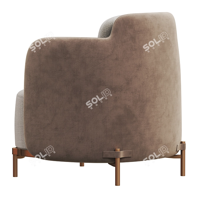 Elegant Minotti Tape Armchair 3D model image 4