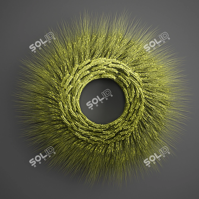 Nature's Wheat Wreath 3D model image 1