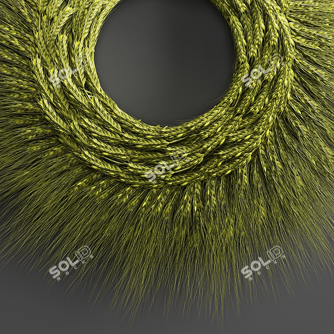 Nature's Wheat Wreath 3D model image 4