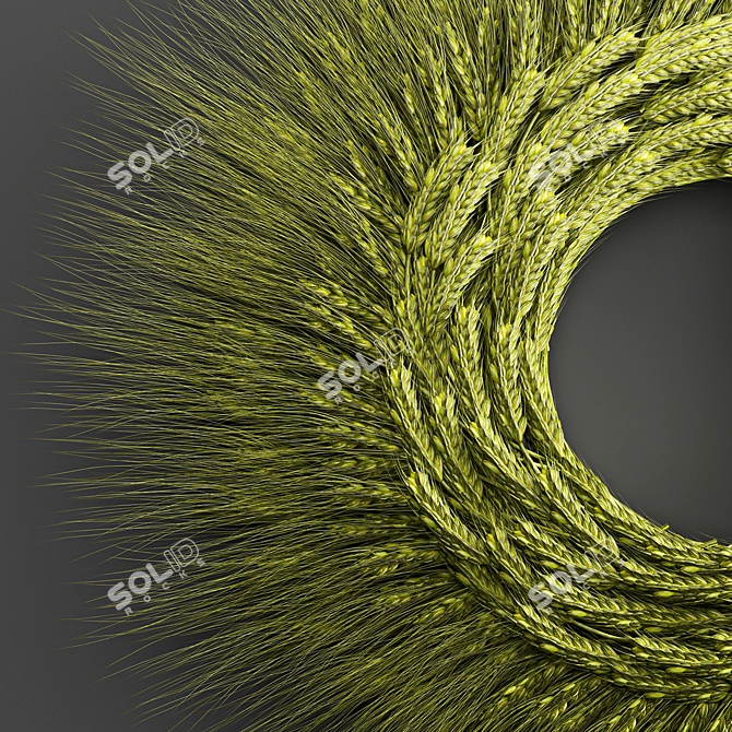 Nature's Wheat Wreath 3D model image 5