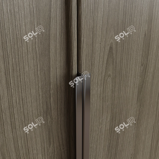 Sleek Lit Cupboard with Shelves 3D model image 3