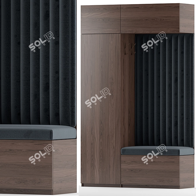 Modern Entryway Set: 2800mm Height, 1705mm Width 3D model image 1