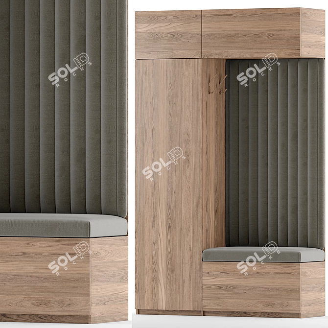 Modern Entryway Set: 2800mm Height, 1705mm Width 3D model image 2