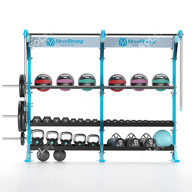 Elite Gym Tools Fitness Set 3D model image 2