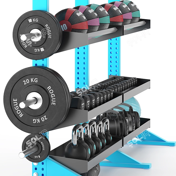 Elite Gym Tools Fitness Set 3D model image 4