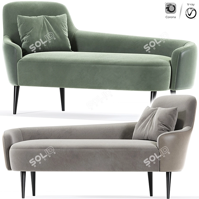 Comfortable Ikea Singoalla Chaise 3D model image 1