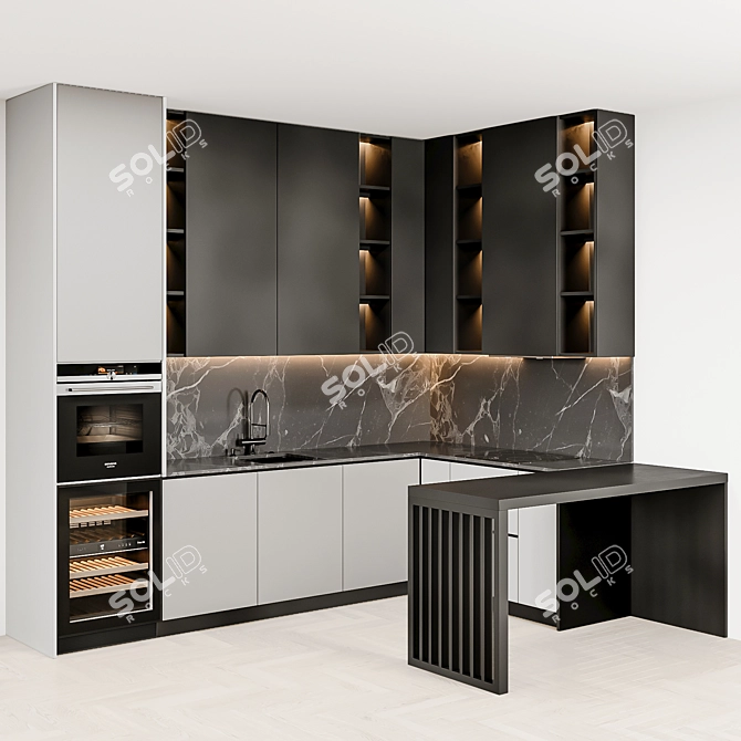 Sleek and Stylish Kitchen Upgrade 3D model image 4