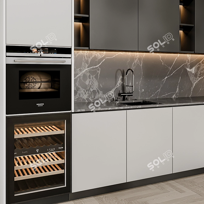 Sleek and Stylish Kitchen Upgrade 3D model image 7