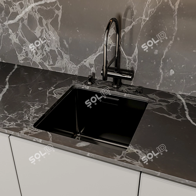 Sleek and Stylish Kitchen Upgrade 3D model image 1