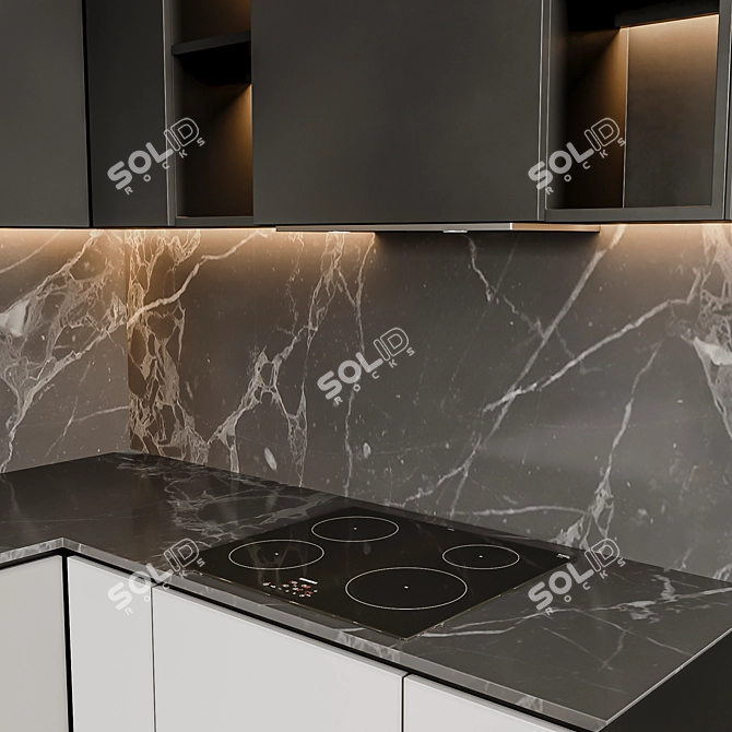 Sleek and Stylish Kitchen Upgrade 3D model image 2