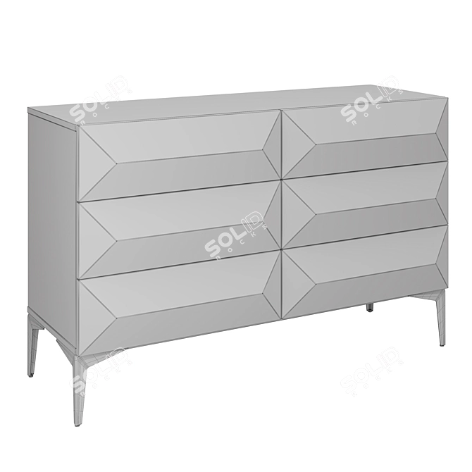 Sierra White Lacquered Chest of Drawers 3D model image 3