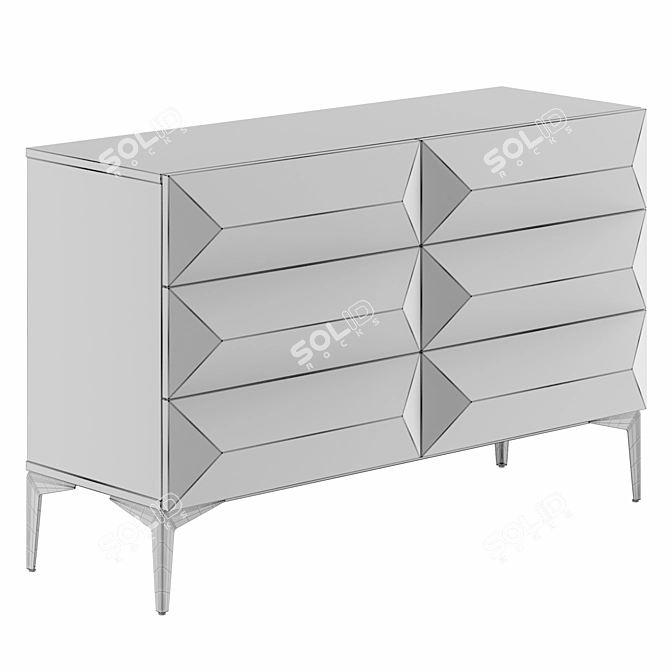 Sierra White Lacquered Chest of Drawers 3D model image 6