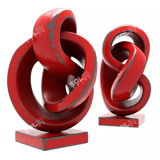 Elegant Abstract Sculpture 3D model image 1