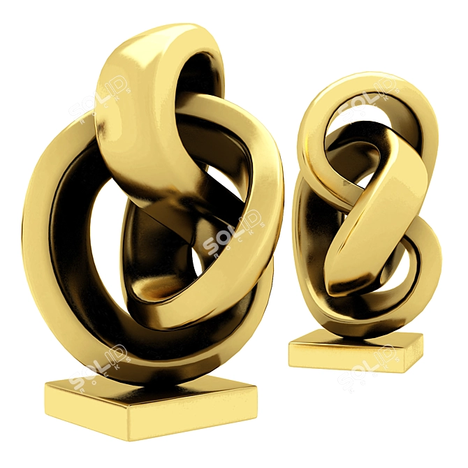 Elegant Abstract Sculpture 3D model image 4