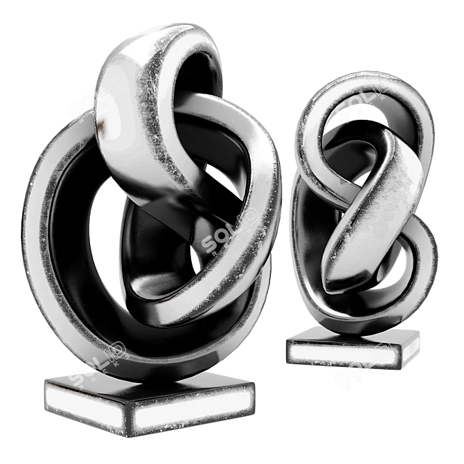 Elegant Abstract Sculpture 3D model image 6