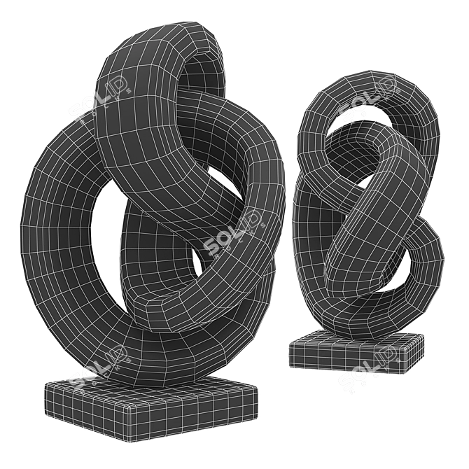 Elegant Abstract Sculpture 3D model image 7