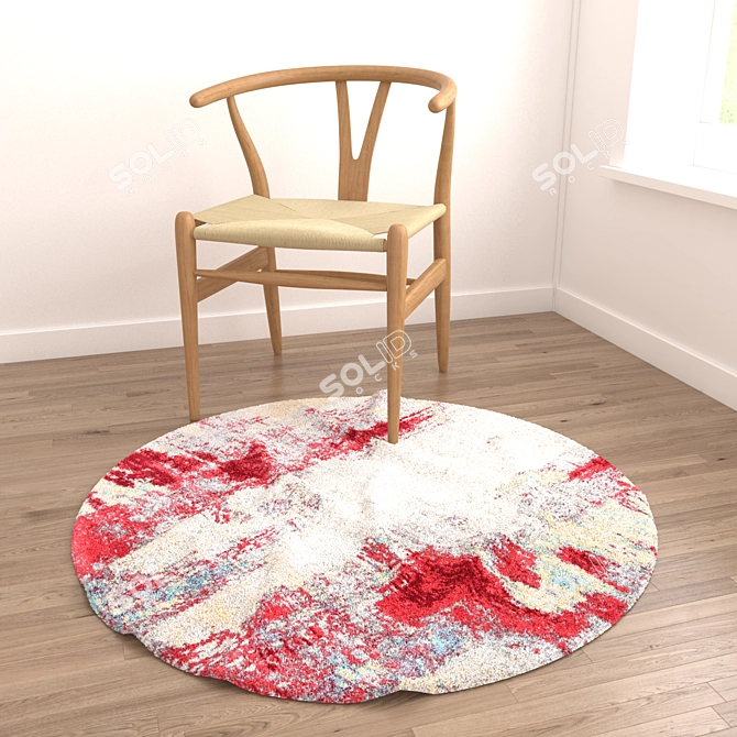 Set of 6 Round Rugs  Versatile and Realistic 3D Models and Materials 3D model image 6