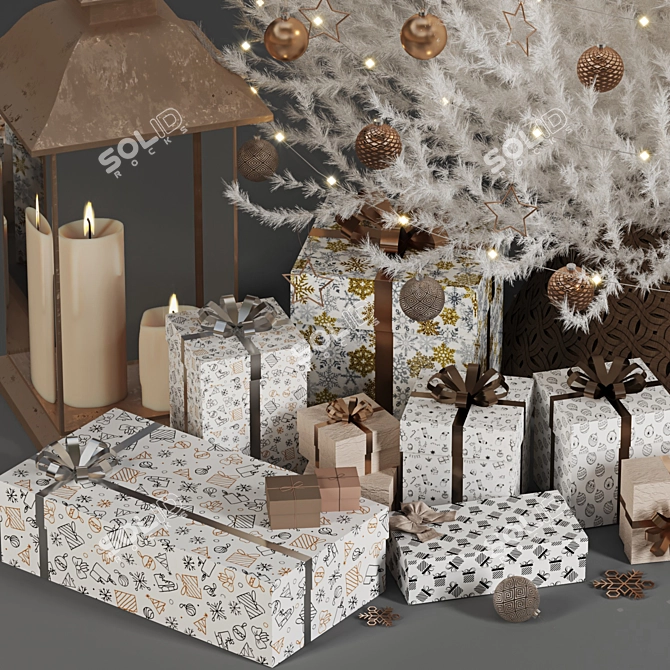 2022 New Year Christmas Tree: White, 200cm Height, 3Ds Max, Corona Render, FBX 3D model image 2